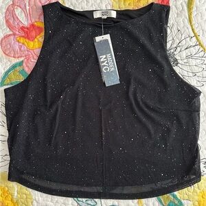 Madden NYC Sparkly Tank Top & Flare Pants Set